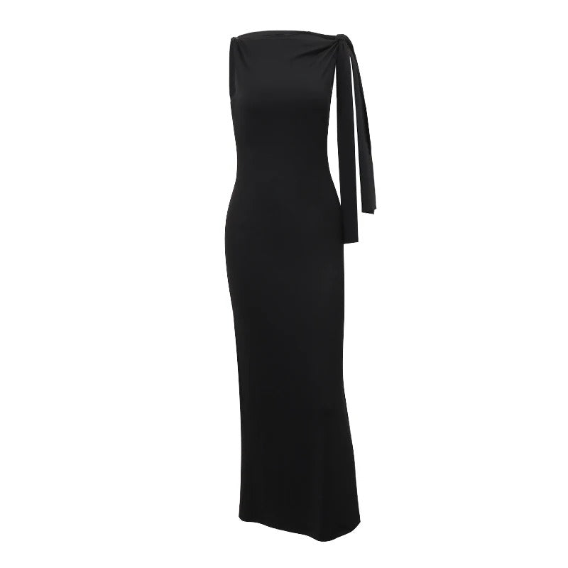 One-Shoulder Abendkleid mit Schleifendetail für Damen - Elegante Passform