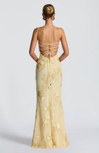 Damen Velours Maxikleid