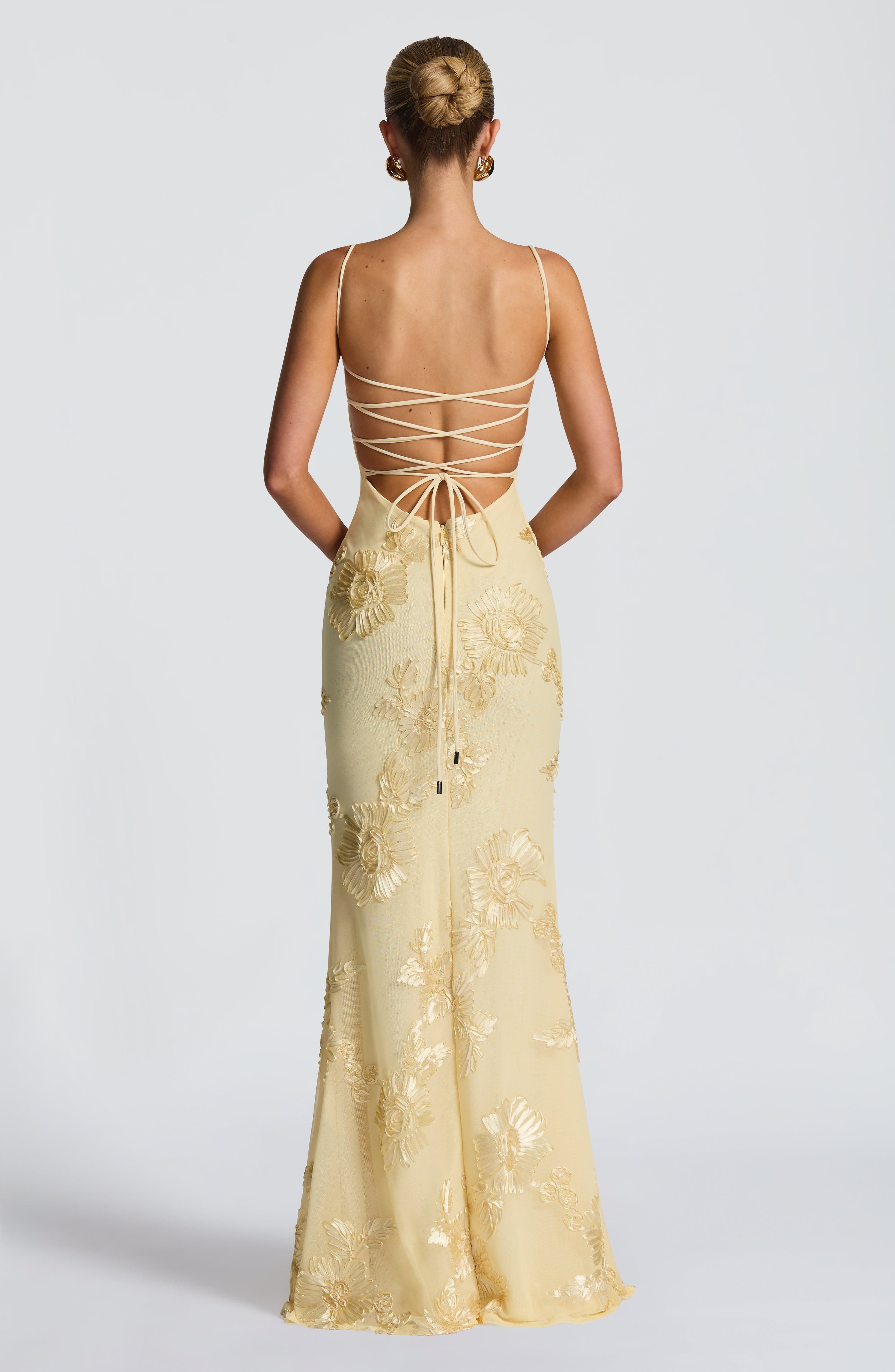 Damen Velours Maxikleid