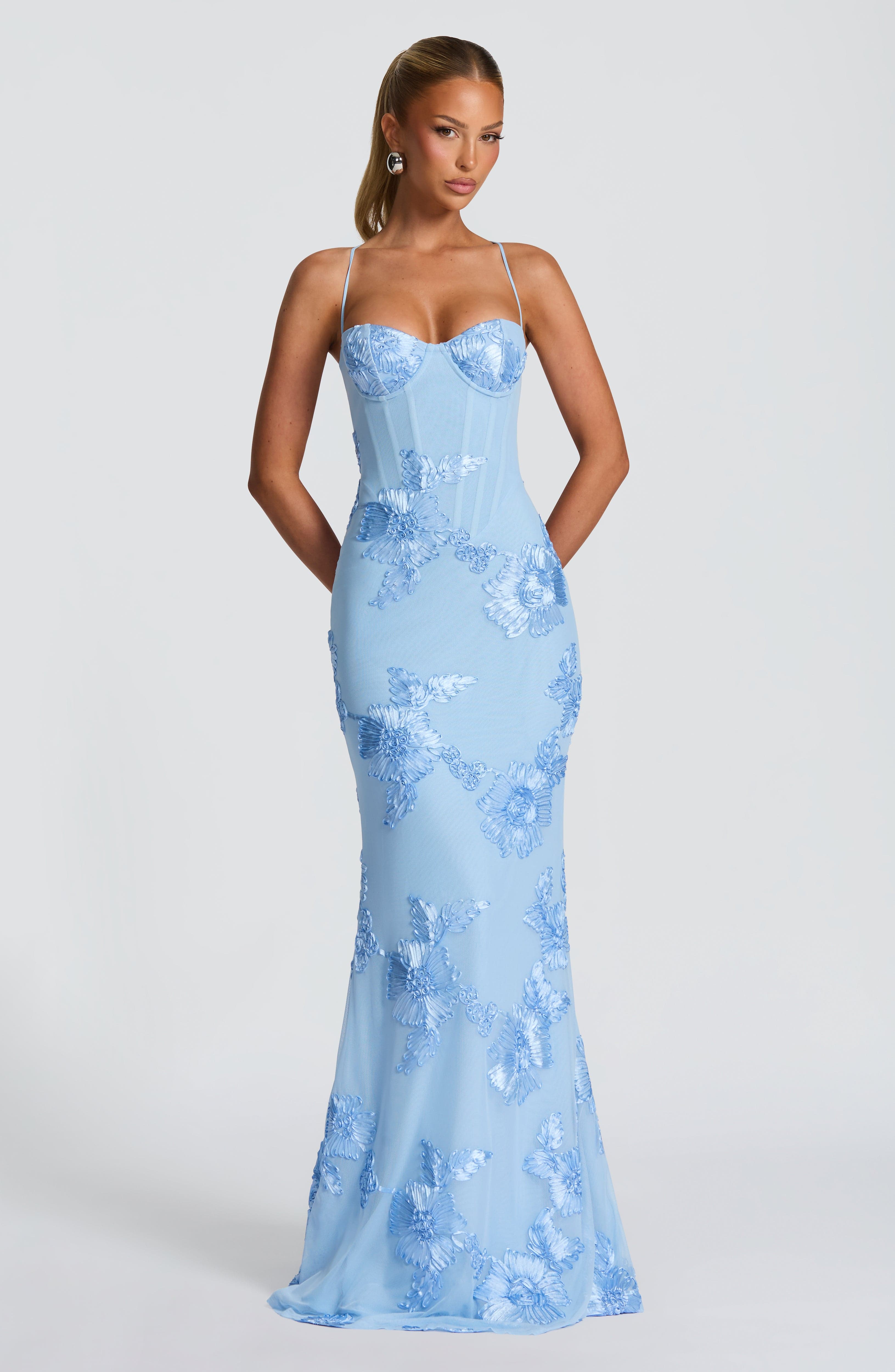Damen Velours Maxikleid