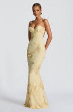 Damen Velours Maxikleid