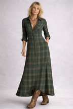 Kariertes Maxikleid für Damen