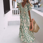 Bequemes Maxikleid mit kurzen Ärmeln für Damen