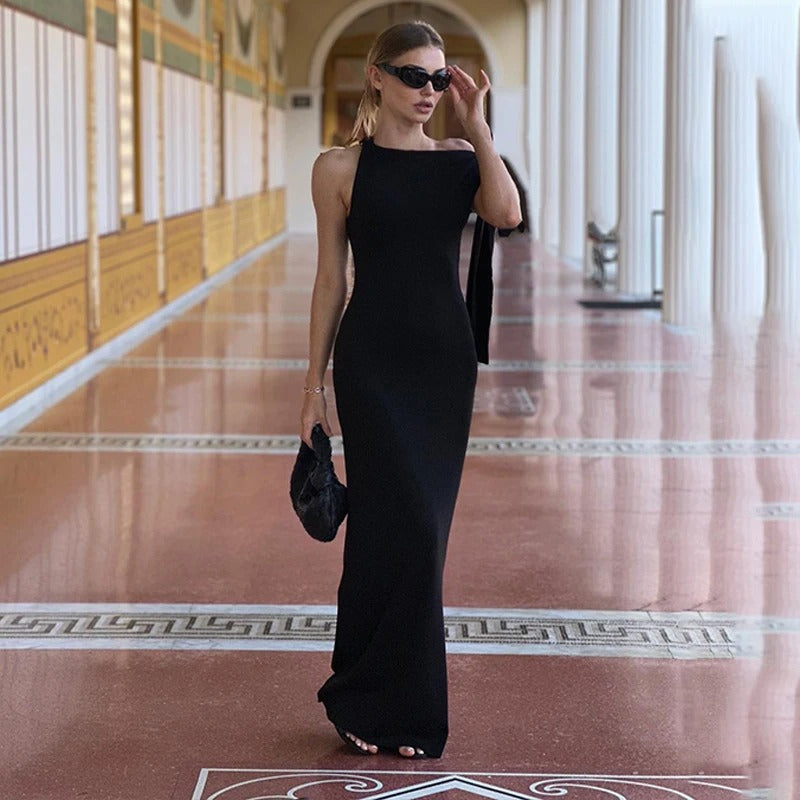 One-Shoulder Abendkleid mit Schleifendetail für Damen - Elegante Passform