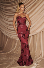 Damen Velours Maxikleid