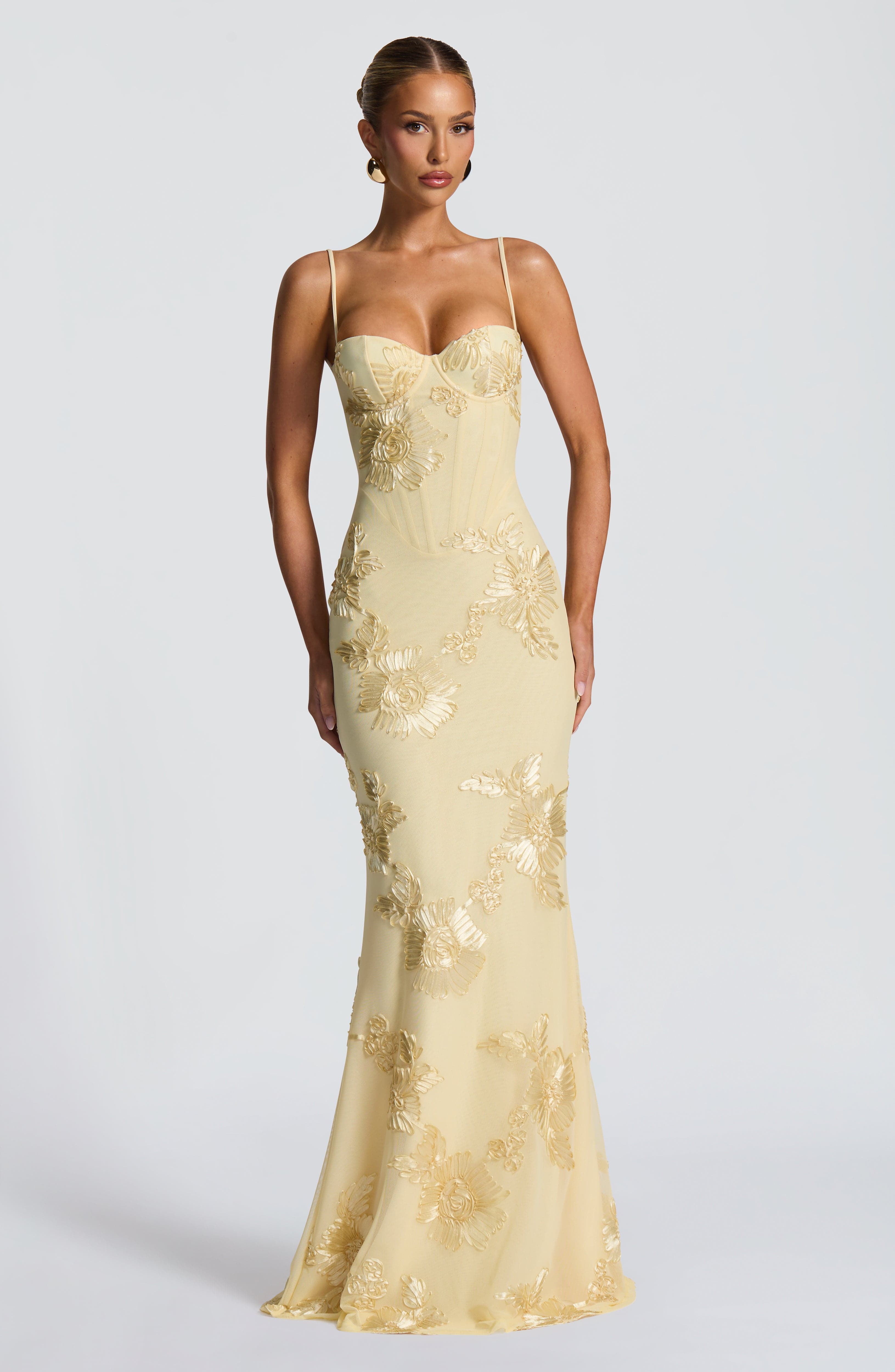 Damen Velours Maxikleid