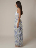 Santorini Maxikleid mit Blumenmuster