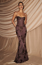 Damen Velours Maxikleid