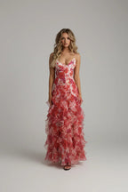 Santorini Maxikleid mit Blumenmuster