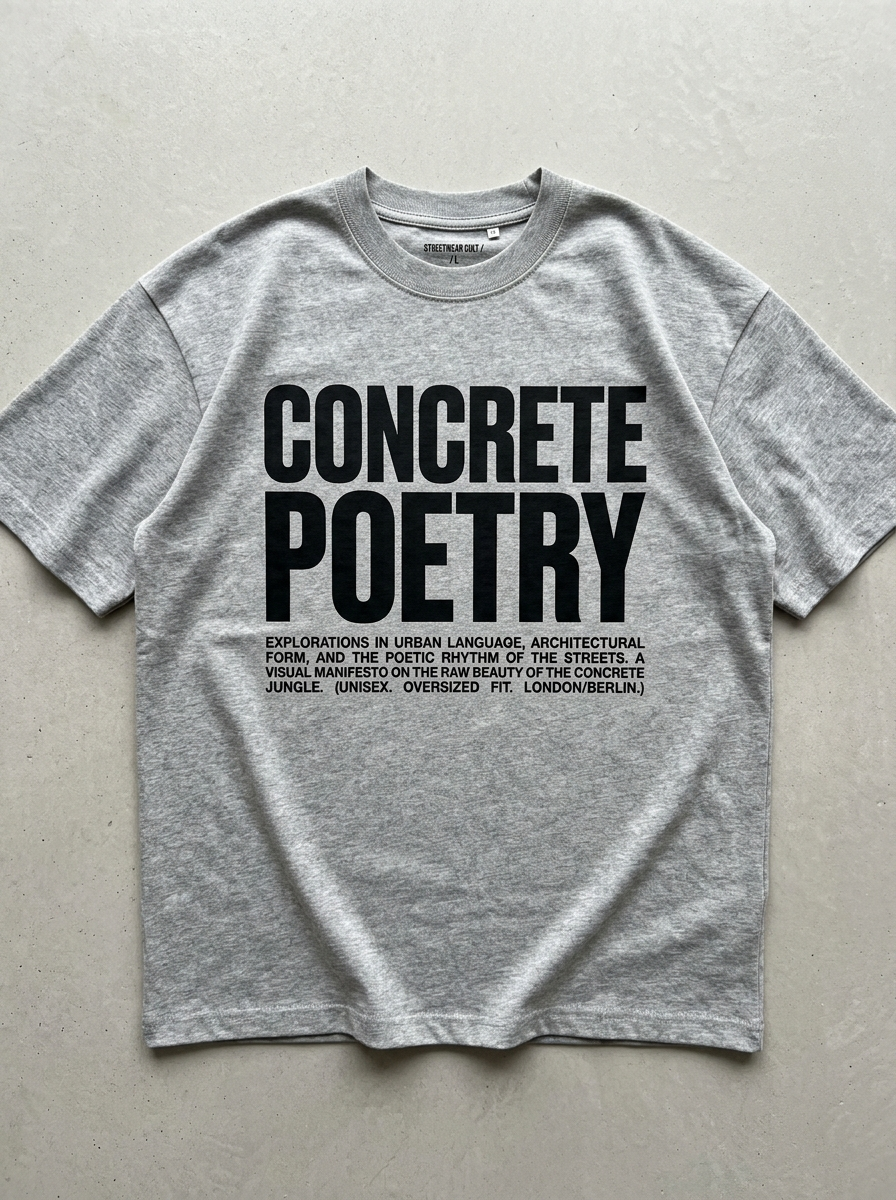 Oversized-T-Shirt Concrete Poetry - Vorderansicht