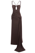 Maxikleid mit Trägern, drapiertem Design und verstellbarem Taillendetail