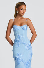 Damen Velours Maxikleid