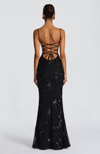 Damen Velours Maxikleid