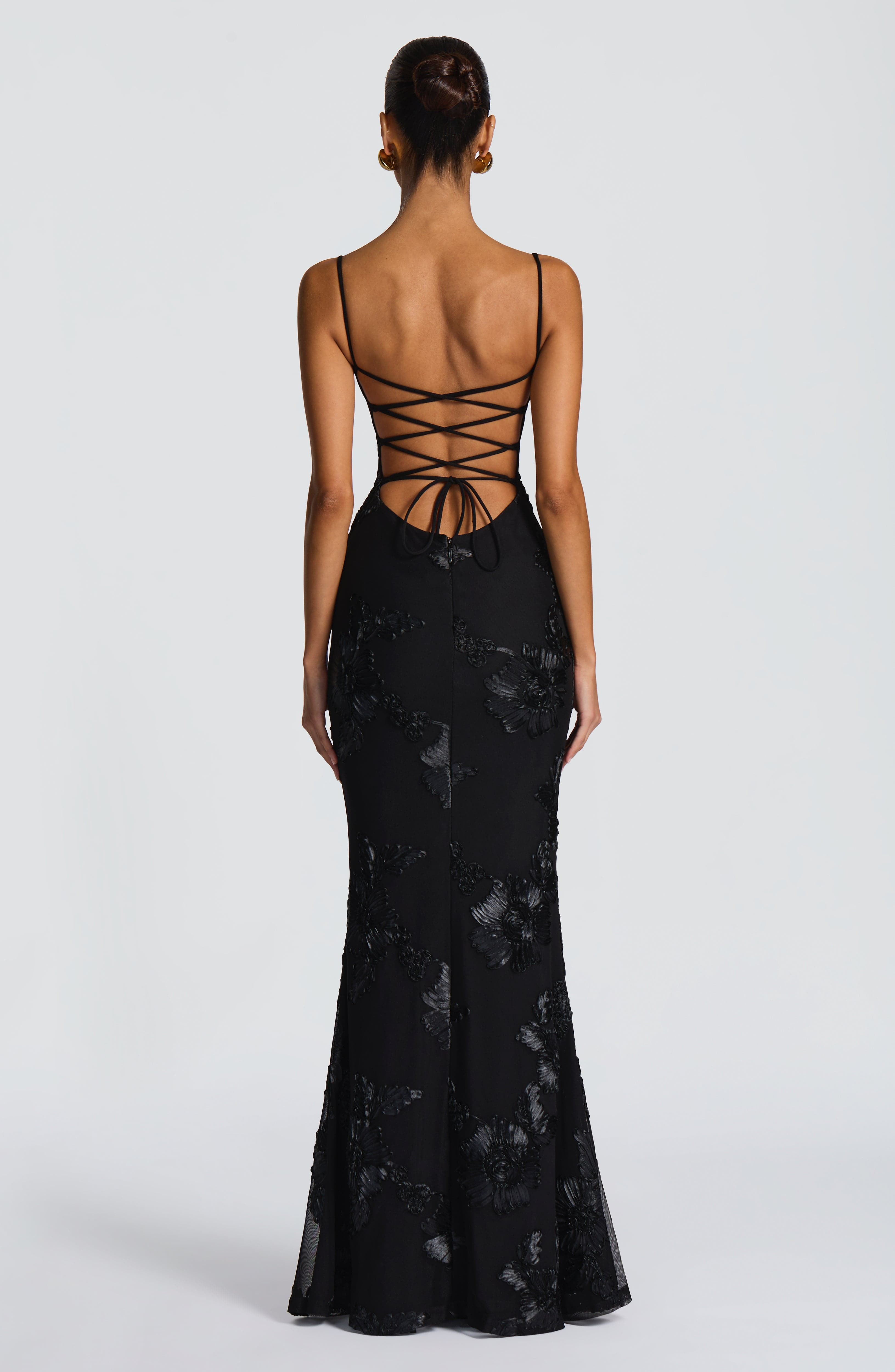 Damen Velours Maxikleid