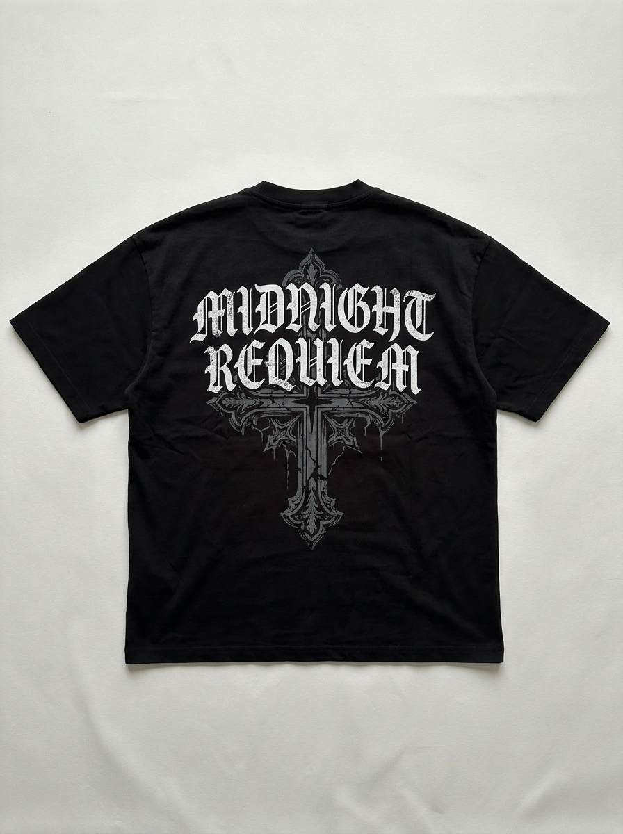 Oversized-T-Shirt Midnight Requiem - Rückansicht