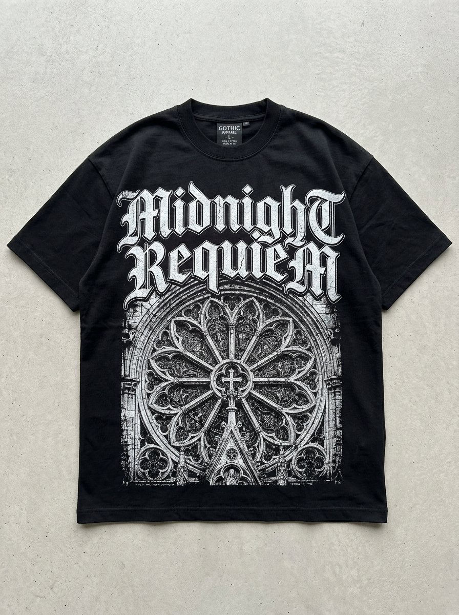 Oversized-T-Shirt Midnight Requiem - Vorderansicht
