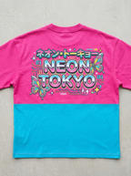 Oversized-T-Shirt Neon Tokyo - Rückansicht
