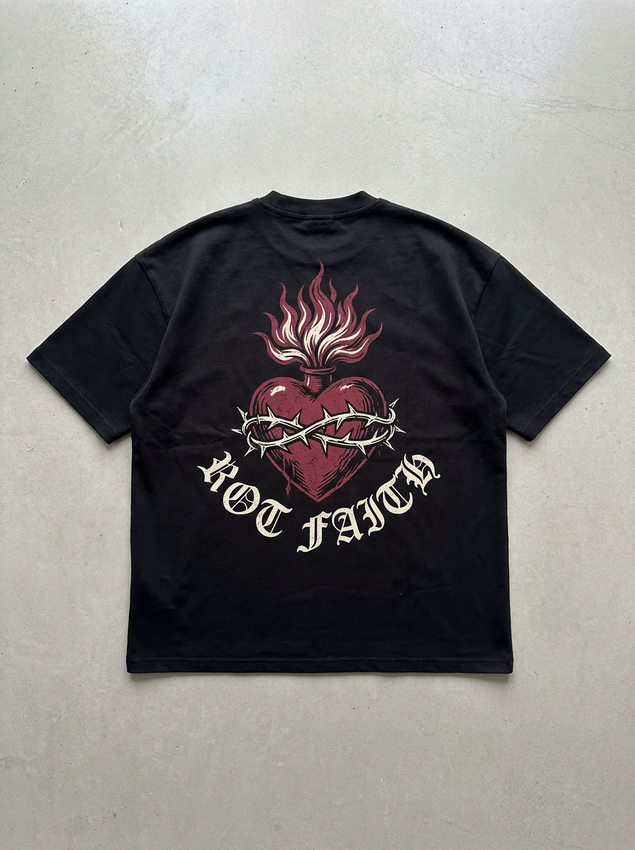 Oversized-T-Shirt Rot Faith - Rückansicht