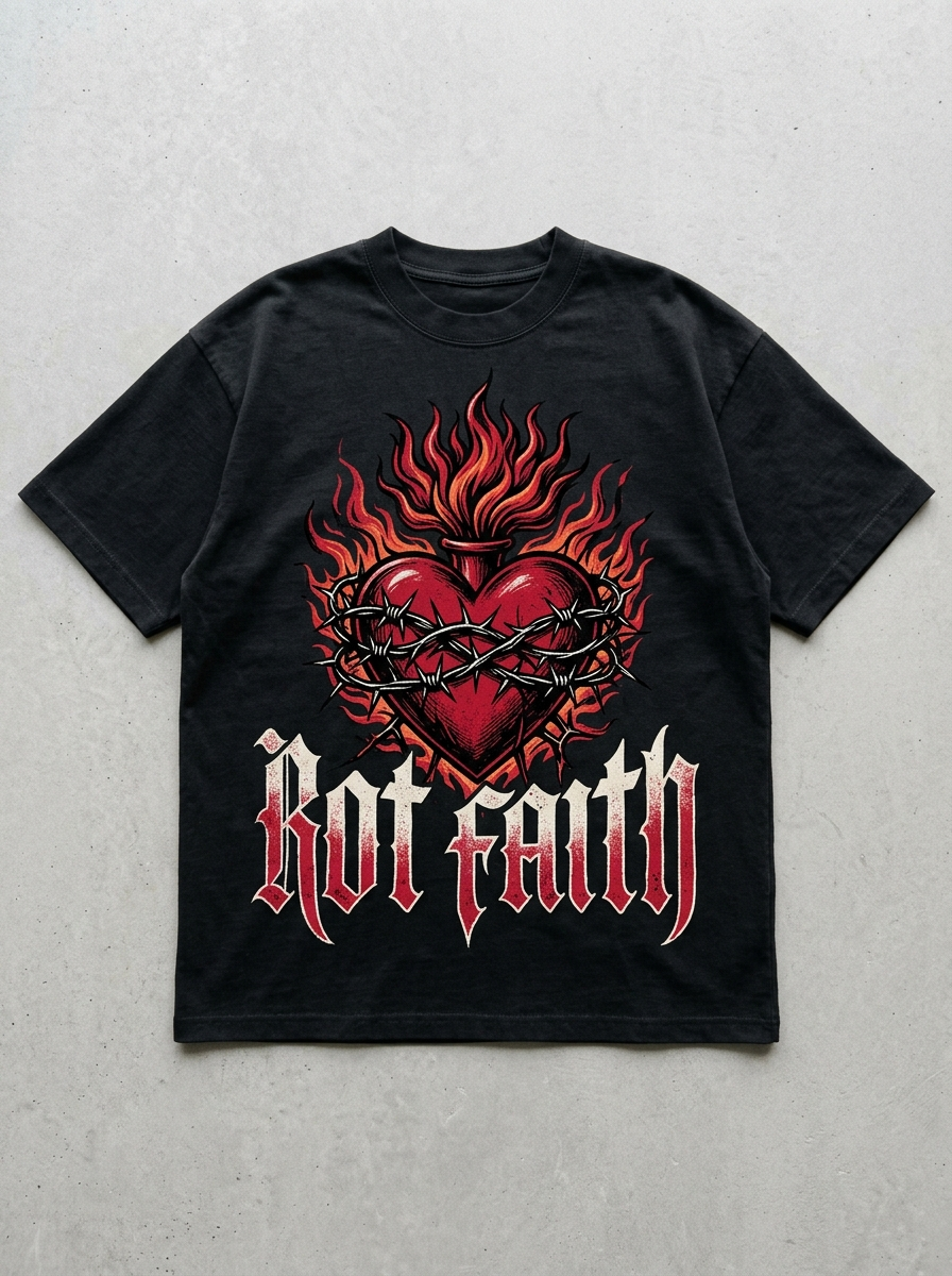 Oversized-T-Shirt Rot Faith - Vorderansicht