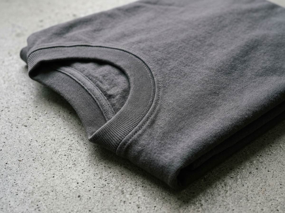 Nahaufnahme des schweren 240g Baumwoll-Jerseys eines VogtWear T-Shirts